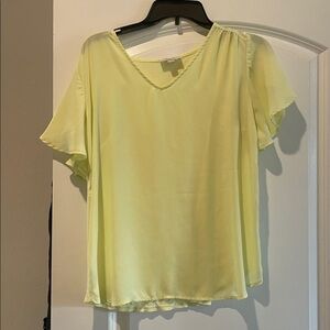 FREE with purchase LOFT Soft Yellow Blouse flutter sleeve M